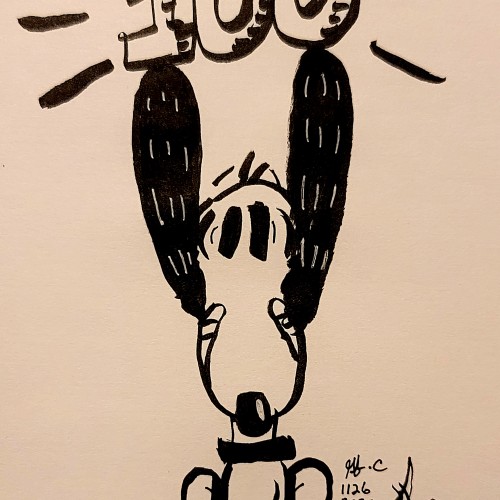 Snoopy- Birthday doodle for Sparky Schulz