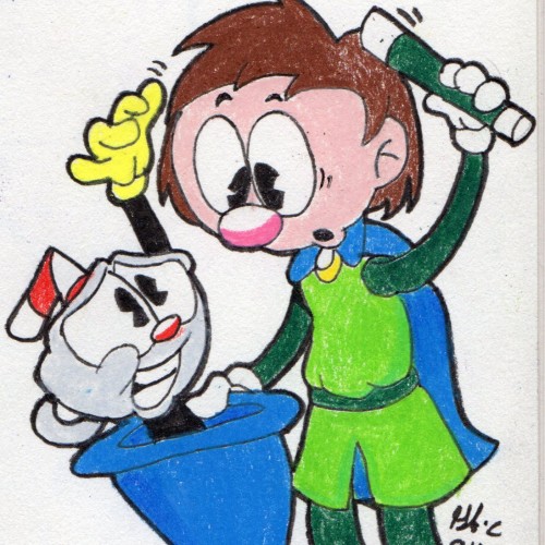 Bobby meets Cuphead