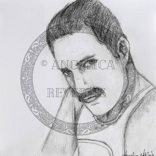 Freddie Mercury, graphite on paper