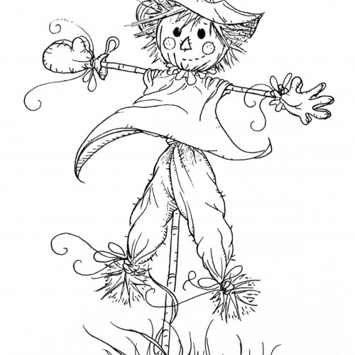 Whimsical Scarecrow Pen & Ink