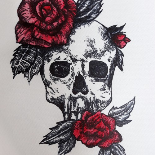 Roses and skull