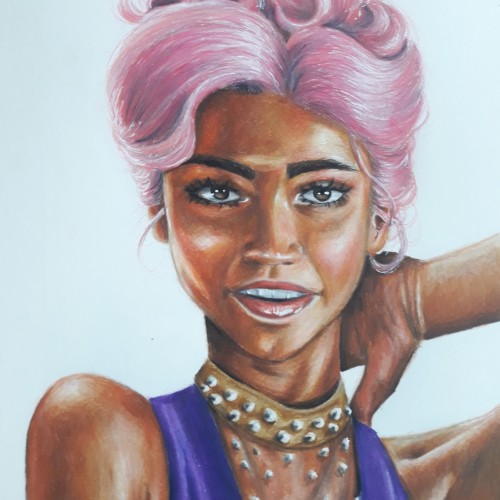 Zendaya coloured pencils sketch