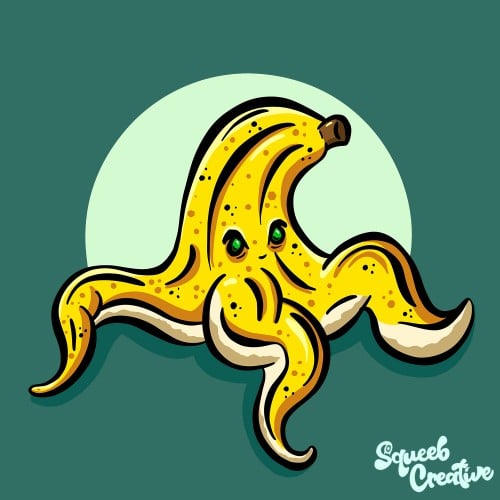 Evil Banana Logo Illustration Design