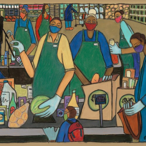 Grocery Shopping in Pandemic Artwork