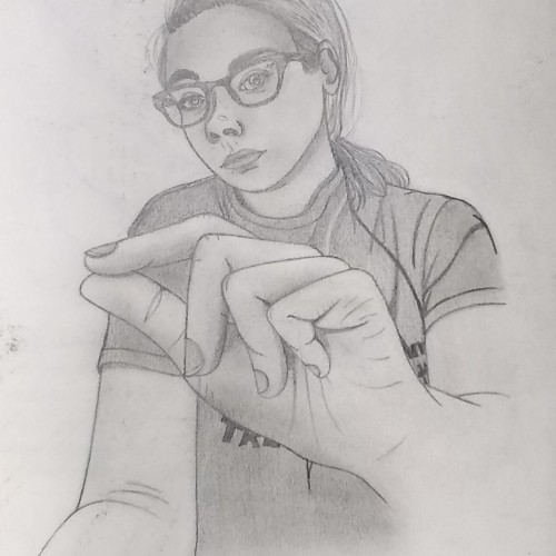 Foreshortening (Self-Portrait)