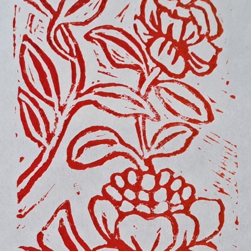 Lino cut design taken from my surroundings.