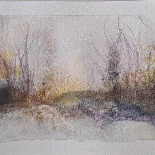 A scene using granulating watercolors