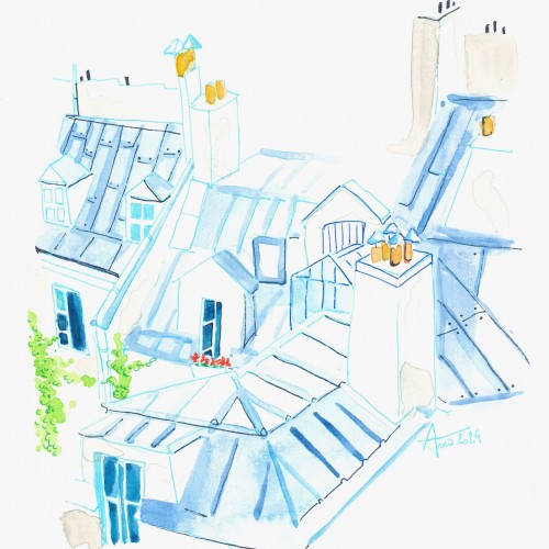 Blue Parisian Rooftops