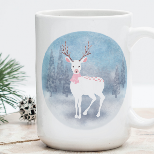 Snow Deer Digital Print Holiday Collection