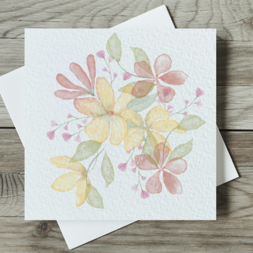 Digital Watercolor Flowers Card Prints | Krita for Beginners