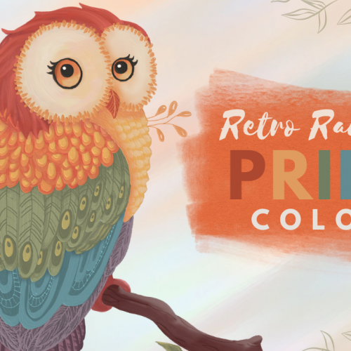 Pride Rainbow Retro Color Owl Adobe Fresco Digital Illustration for Beginners