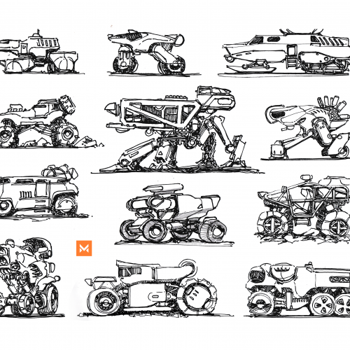 Vehicle Sideview Sketches