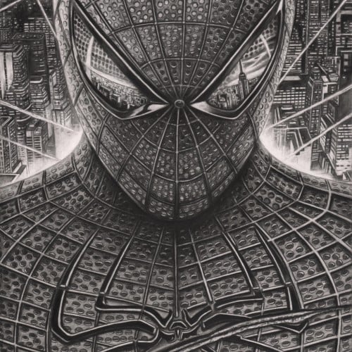 SPIDERMAN (GRAPHITE AND CHARCOAL - A3)