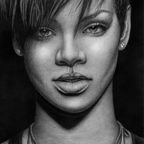 RIHANNA (Graphite & Charcoal A3)