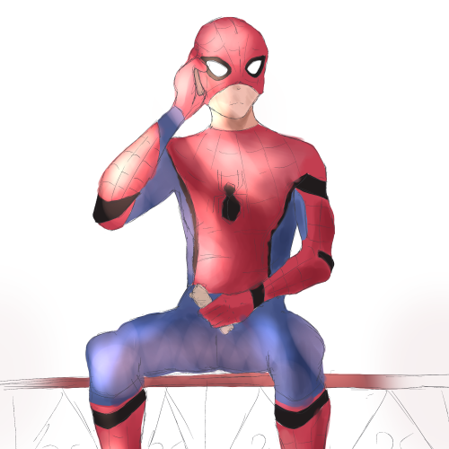 Spider-Man eating a churro