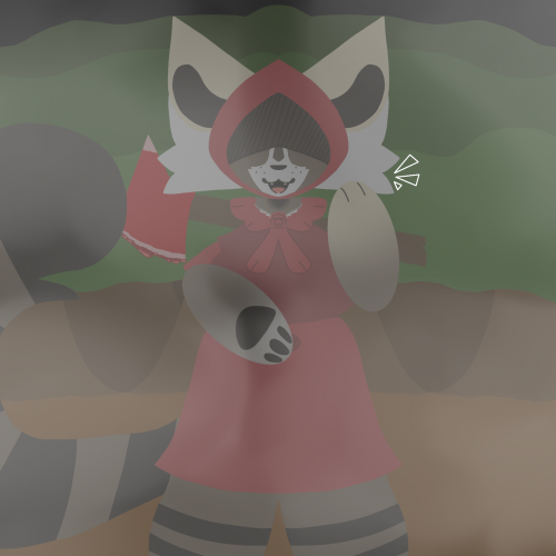 the mysterious raccoon girl in the woods...
