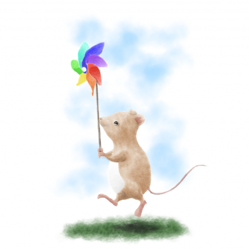 Mouse in the wind