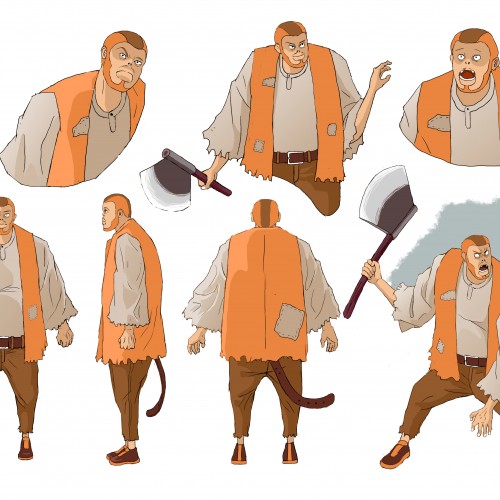 Character design of a golden snub-nosed monkey