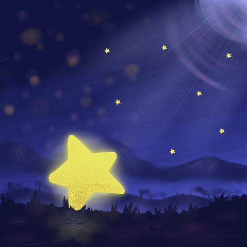 Shooting stars. Whimsical illustration - Day 5