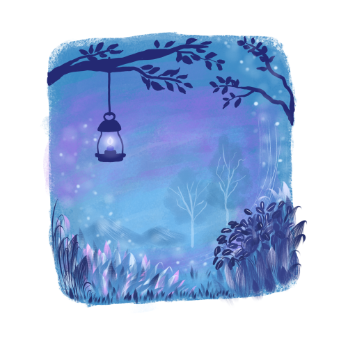 Lantern Garden. Whimsical illustration - Day 10.