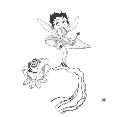 Betty Boop on a rose