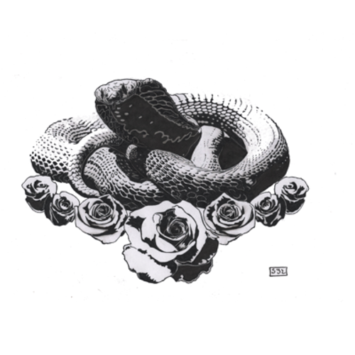 Cobra, roses