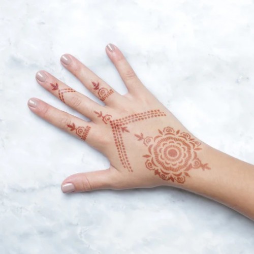 Camellia Henna Tattoo Stencil