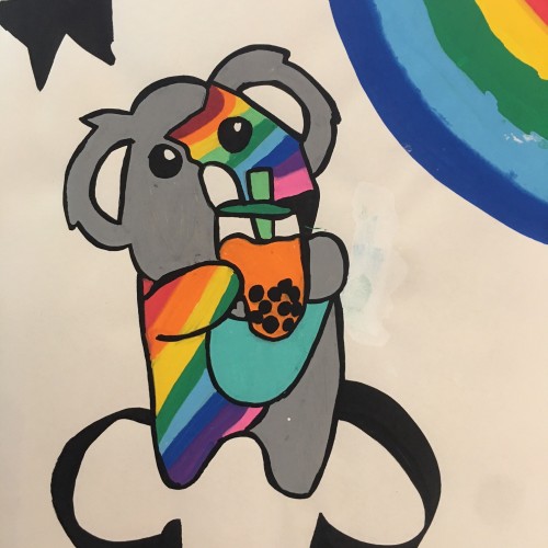 Rainbow boba koala