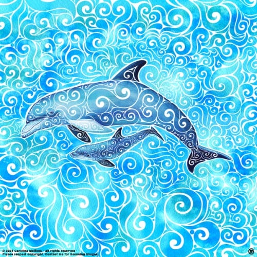 Swirly Dolphin Family