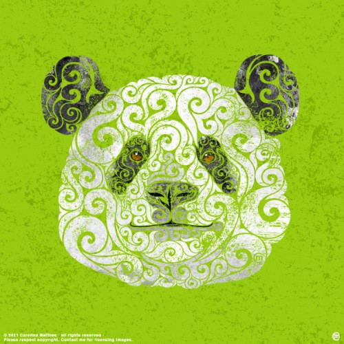 Swirly Panda Portrait