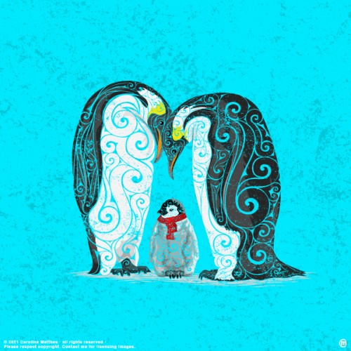 Swirly Penguin Family