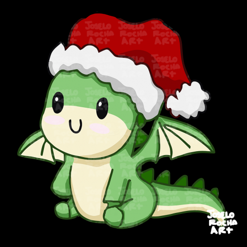 Cute Christmas dragon