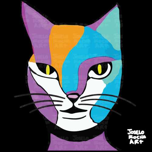 Colorful Cat Woman Illustration