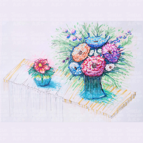 Flower bouquet colorful and vibrant