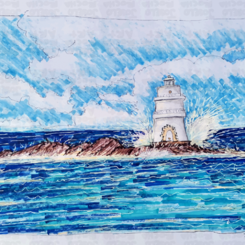 Lighthouse in Blue