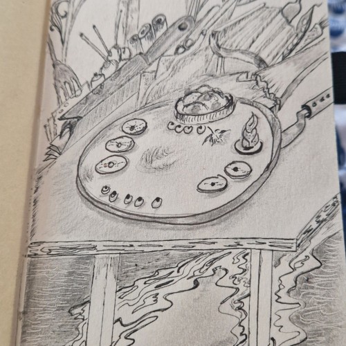 Still On the road . Fine liner  on paper a6