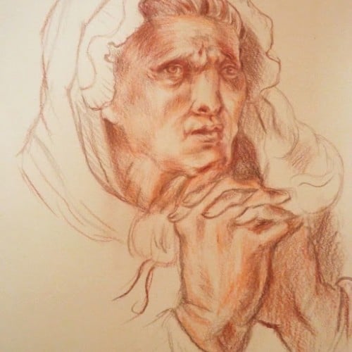 Old woman from Greuze