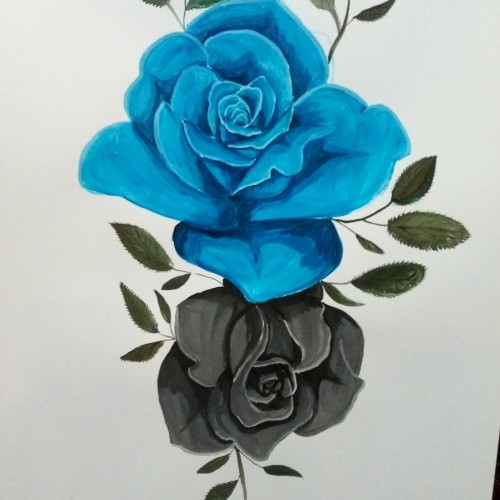 Blue and Black Rose