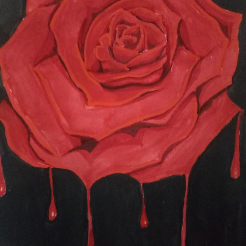 Dripping Red Rose