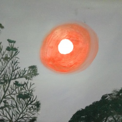 Glowing Red Sun