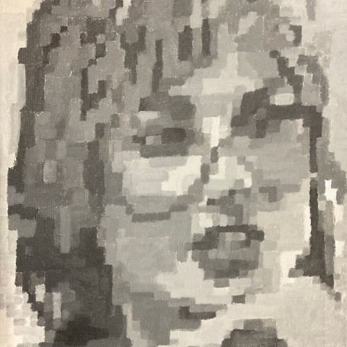 Becky Lynch Chuck Close Inspired Portrait