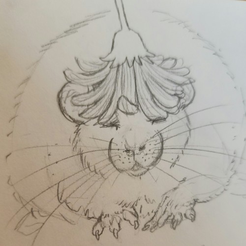 Sketch: Rat with flower hat
