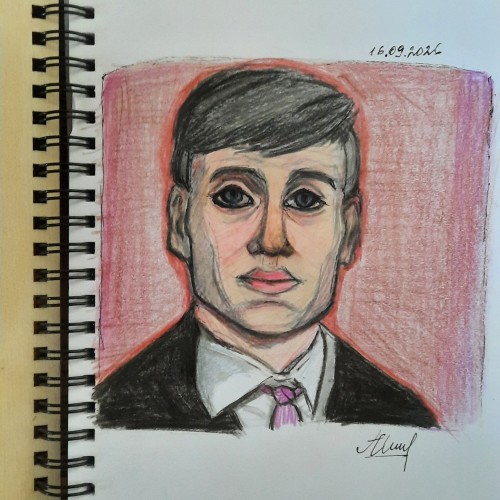 Tommy Shelby colored pencil sketch