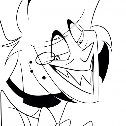 Alastor Portrait (Black and white outline)