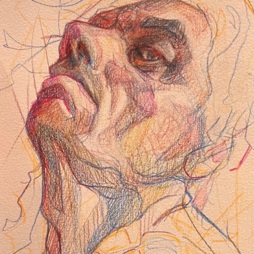 Portrait practice with colored pencil
