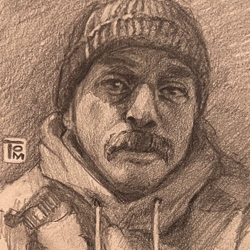 Quick, small self-portrait in graphite