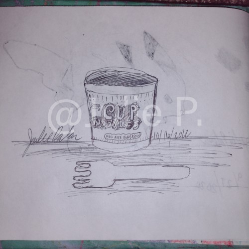 Cup O Ramen - Ink Sketch