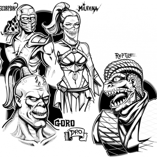 Mortal Kombat Character Doodles