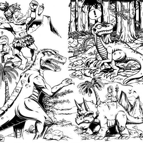 Caveman & Dinosaur Doodles