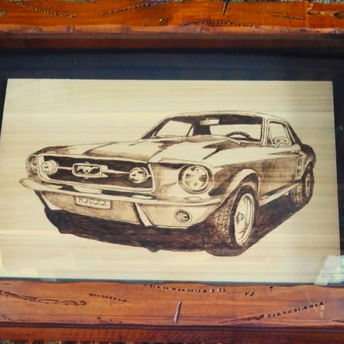 Ford Mustang Pyrography